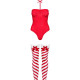 Боді Obsessive Kissmas teddy red L/XL (м'ята упаковка!!!)