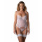 Корсет Obsessive Alissium corset & thong M/L (м'ята упаковка!!!)