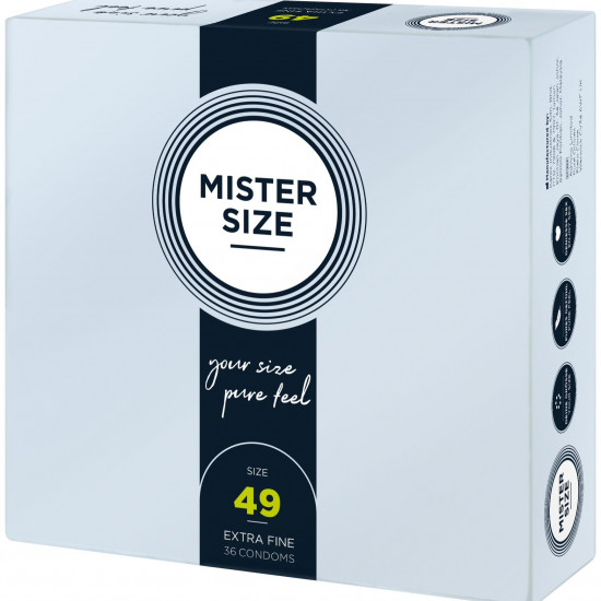 Презервативи Mister Size - pure feel - 49 (36 condoms), товщина 0,05 мм (м'ята упаковка!!!) Презервативи Mister Size - pure feel - 49 (36 condoms), товщина 0,05 мм (м'ята упаковка!!!)