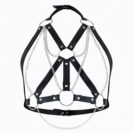 Портупея жіноча Art of Sex - Aiden Leather harness, Чорна L-2XL Портупея жіноча Art of Sex - Aiden Leather harness, Чорна L-2XL