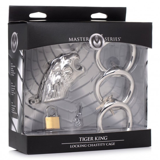 Клітка для члена Master Series Tiger King Cock Cage With Lock (м'ята упаковка!!!) Клітка для члена Master Series Tiger King Cock Cage With Lock (м'ята упаковка!!!)