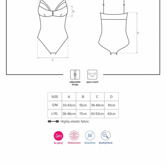 (SALE) Мереживне боді з доступом Obsessive 818-TED-1 teddy M/L, чорне (SALE) Мереживне боді з доступом Obsessive 818-TED-1 teddy M/L, чорне