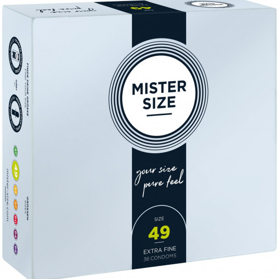 Презервативи Mister Size - pure feel - 49 (36 condoms), товщина 0,05 мм (м'ята упаковка!!!) Презервативи Mister Size - pure feel - 49 (36 condoms), товщина 0,05 мм (м'ята упаковка!!!)