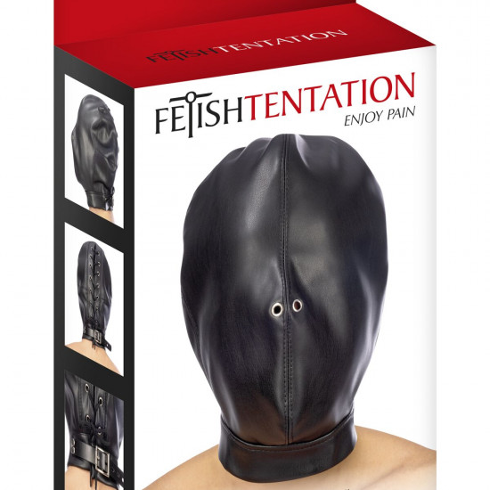 Капюшон для БДСМ Fetish Tentation Closed BDSM hood in leatherette Капюшон для БДСМ Fetish Tentation Closed BDSM hood in leatherette