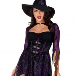 Костюм відьми Leg Avenue Mystical Witch L, сукня, капелюх