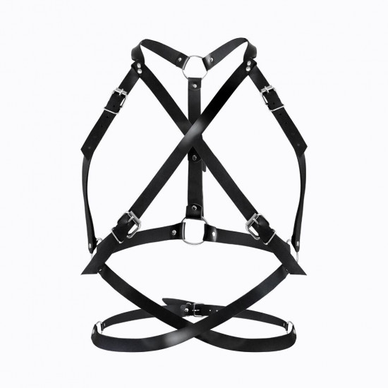 Портупея жіноча Art of Sex - Agnessa Leather harness, Чорний L-2XL Портупея жіноча Art of Sex - Agnessa Leather harness, Чорний L-2XL