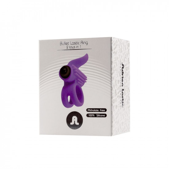Ерекційне віброкільце Adrien Lastic Bullet Lastic Ring з язичком і щіточкою для стимуляції клітора Ерекційне віброкільце Adrien Lastic Bullet Lastic Ring з язичком і щіточкою для стимуляції клітора