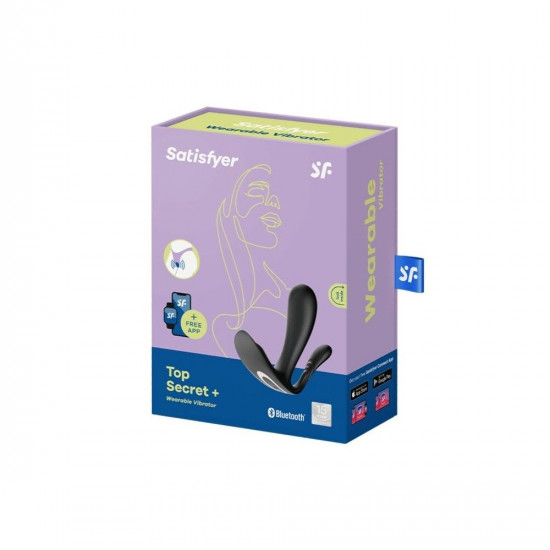 Подвійний смарт-вібратор у трусики Satisfyer Top Secret+ Black Подвійний смарт-вібратор у трусики Satisfyer Top Secret+ Black