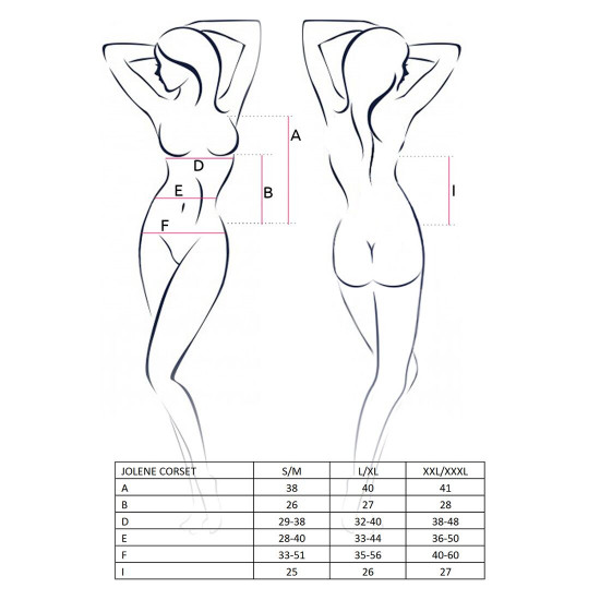 Корсет з пажами JOLENE CORSET black L/XL - Passion, трусики, напіввідчинені груди, напівпрозорий Корсет з пажами JOLENE CORSET black L/XL - Passion, трусики, напіввідчинені груди, напівпрозорий