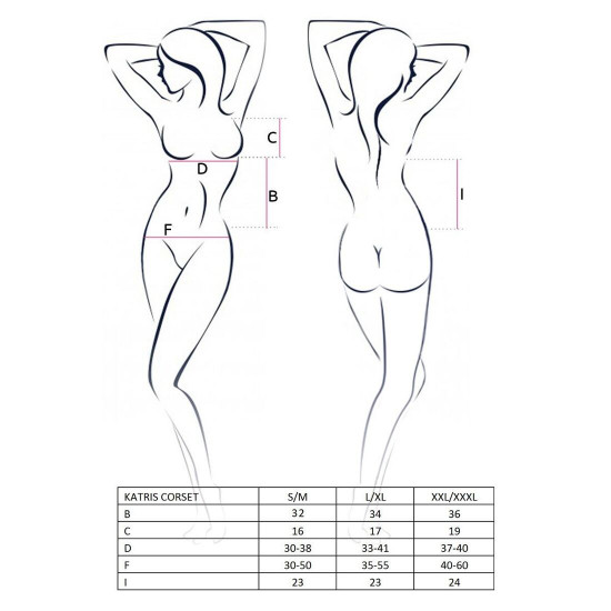 Корсет з пажами KATRISS CORSET black XXL/XXXL - Passion, трусики, шнурівка Корсет з пажами KATRISS CORSET black XXL/XXXL - Passion, трусики, шнурівка