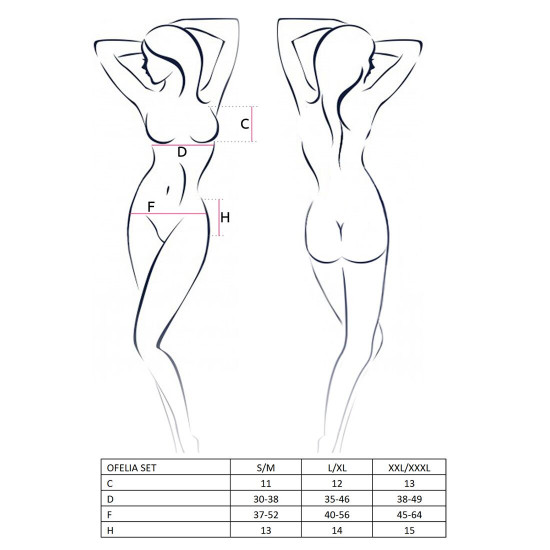 Комплект білизни OFELIA SET OpenBra white L/XL - Passion: стрінги, відкритий ліф, широкий пояс Комплект білизни OFELIA SET OpenBra white L/XL - Passion: стрінги, відкритий ліф, широкий пояс