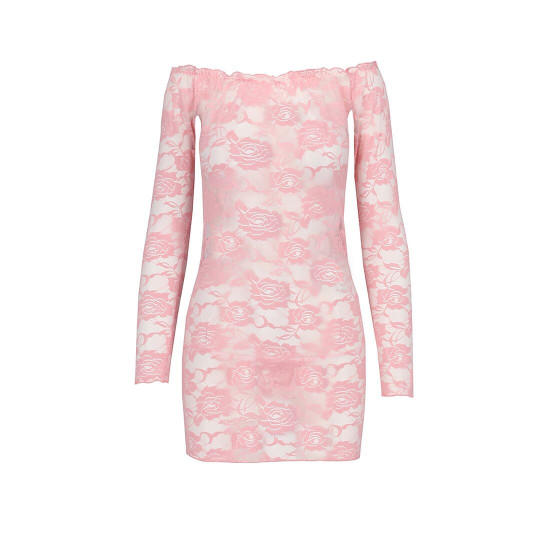 Прозора сорочка з довгим рукавом YOLANDA CHEMISE pink S/M - Passion, трусики Прозора сорочка з довгим рукавом YOLANDA CHEMISE pink S/M - Passion, трусики