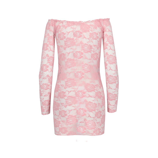 Прозора сорочка з довгим рукавом YOLANDA CHEMISE pink S/M - Passion, трусики Прозора сорочка з довгим рукавом YOLANDA CHEMISE pink S/M - Passion, трусики