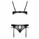Комплект білизни PAULINE SET black XXL/XXXL - Passion: стрепи: ліф, стрінги і пояс для панчох Комплект білизни PAULINE SET black XXL/XXXL - Passion: стрепи: ліф, стрінги і пояс для панчох