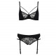 Комплект білизни PAULINE SET black XXL/XXXL - Passion: стрепи: ліф, стрінги і пояс для панчох Комплект білизни PAULINE SET black XXL/XXXL - Passion: стрепи: ліф, стрінги і пояс для панчох