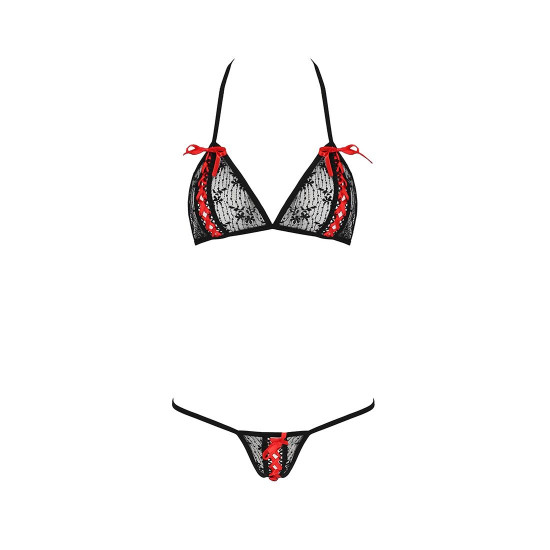 Комплект білизни MELISSA BIKINI black XXL/XXXL - Passion: ліф зі шнурівкою і трусики стрінги Комплект білизни MELISSA BIKINI black XXL/XXXL - Passion: ліф зі шнурівкою і трусики стрінги