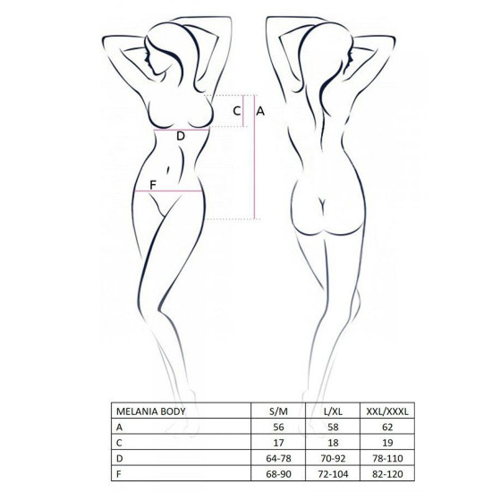 Боді MELANIA BODY black S/M - Passion Боді MELANIA BODY black S/M - Passion