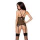 Корсет з пажами MELANIA CORSET black S/M - Passion, трусики, напівпрозорий Корсет з пажами MELANIA CORSET black S/M - Passion, трусики, напівпрозорий