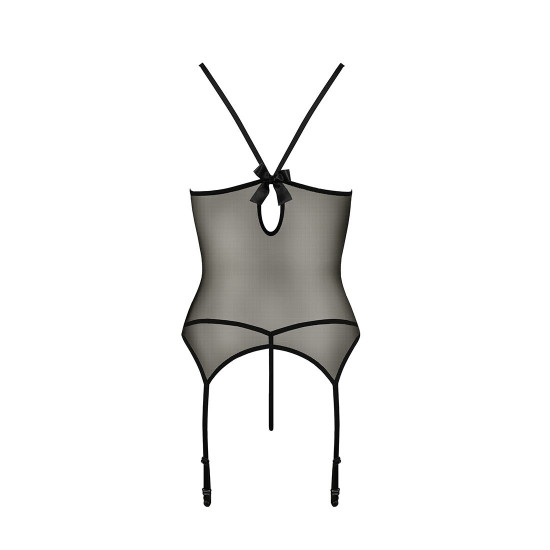 Корсет з пажами MELANIA CORSET black S/M - Passion, трусики, напівпрозорий Корсет з пажами MELANIA CORSET black S/M - Passion, трусики, напівпрозорий