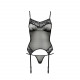 Корсет з пажами MELANIA CORSET black S/M - Passion, трусики, напівпрозорий Корсет з пажами MELANIA CORSET black S/M - Passion, трусики, напівпрозорий