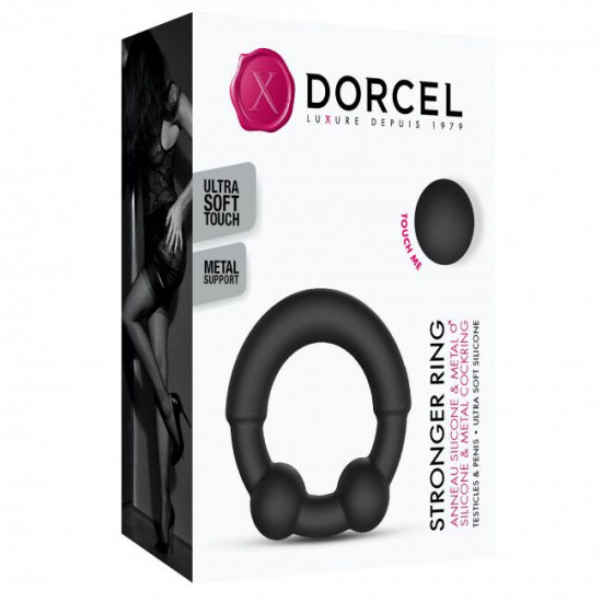Ерекційне кільце з металевими вставками Dorcel STRONGER RING Ерекційне кільце з металевими вставками Dorcel STRONGER RING