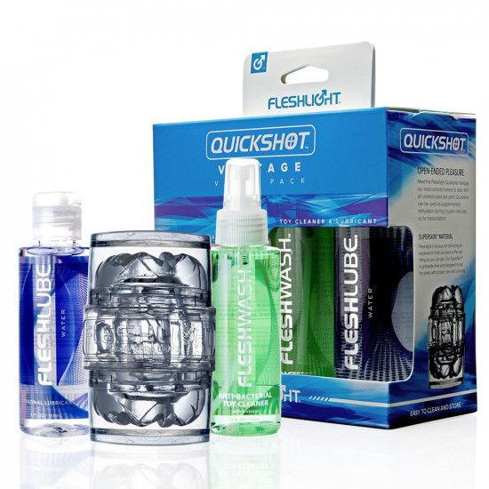 Мастурбатор Fleshlight Quickshot Vantage Value Pack: змазка і засіб для чищення Мастурбатор Fleshlight Quickshot Vantage Value Pack: змазка і засіб для чищення