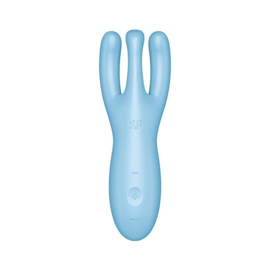 Кліторальний смарт вібратор Satisfyer Threesome 4 Blue з трьома пальчиками Кліторальний смарт вібратор Satisfyer Threesome 4 Blue з трьома пальчиками