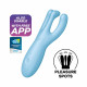 Кліторальний смарт вібратор Satisfyer Threesome 4 Blue з трьома пальчиками Кліторальний смарт вібратор Satisfyer Threesome 4 Blue з трьома пальчиками