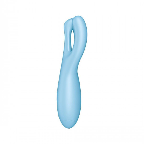 Кліторальний смарт вібратор Satisfyer Threesome 4 Blue з трьома пальчиками Кліторальний смарт вібратор Satisfyer Threesome 4 Blue з трьома пальчиками