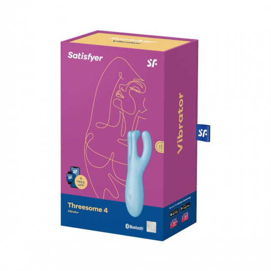 Кліторальний смарт вібратор Satisfyer Threesome 4 Blue з трьома пальчиками Кліторальний смарт вібратор Satisfyer Threesome 4 Blue з трьома пальчиками