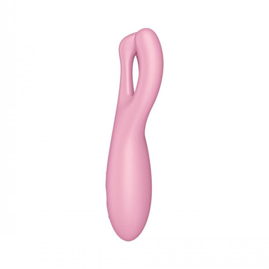 Кліторальний смарт вібратор Satisfyer Threesome 4 Pink з трьома пальчиками Кліторальний смарт вібратор Satisfyer Threesome 4 Pink з трьома пальчиками