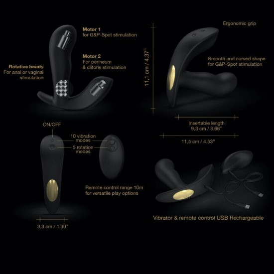 Універсальний вібратор з масажем перлами Dorcel TWIST DELIGHT Універсальний вібратор з масажем перлами Dorcel TWIST DELIGHT