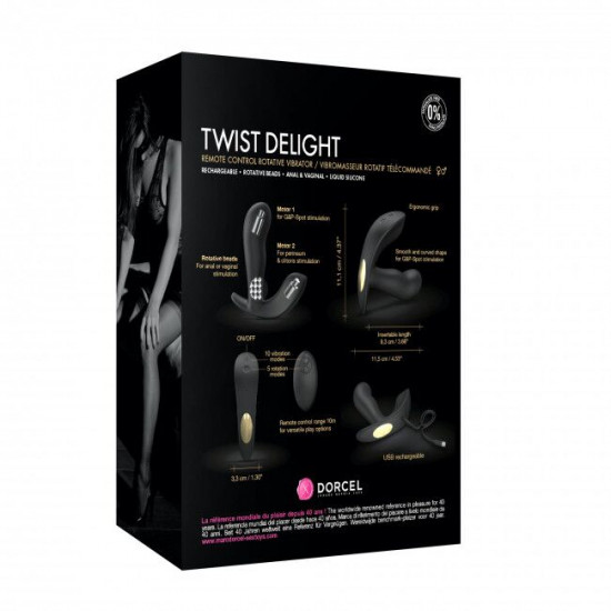 Універсальний вібратор з масажем перлами Dorcel TWIST DELIGHT Універсальний вібратор з масажем перлами Dorcel TWIST DELIGHT
