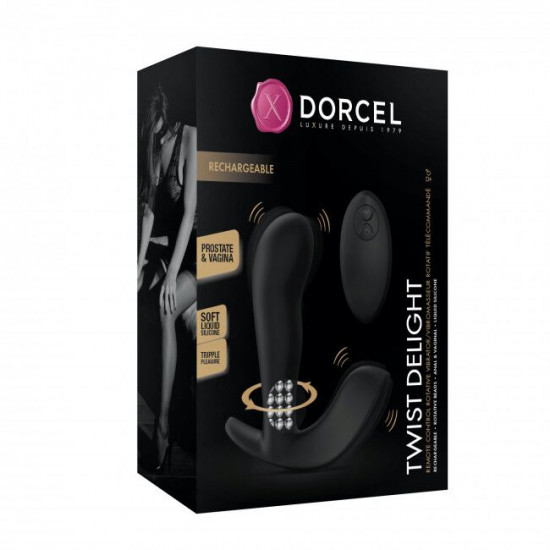 Універсальний вібратор з масажем перлами Dorcel TWIST DELIGHT Універсальний вібратор з масажем перлами Dorcel TWIST DELIGHT
