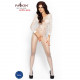Бодістокінг Passion BS007 white, комбінезон, закриті плечі, рукав 3/4 Бодістокінг Passion BS007 white, комбінезон, закриті плечі, рукав 3/4