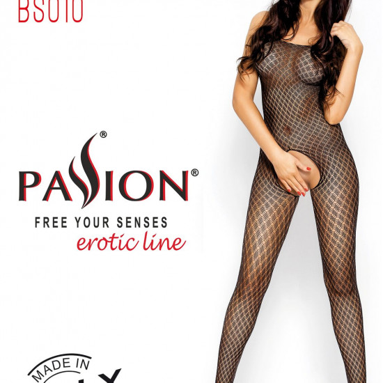 Бодістокінг Passion BS010 black, комбінезон, дрібна сіточка Бодістокінг Passion BS010 black, комбінезон, дрібна сіточка