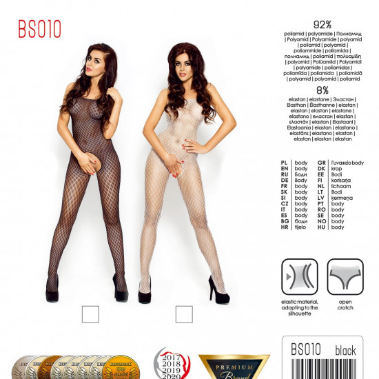 Бодістокінг Passion BS010 black, комбінезон, дрібна сіточка Бодістокінг Passion BS010 black, комбінезон, дрібна сіточка