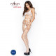 Бодістокінг Passion BS032 white, комбінезон, топ і велика сітка Бодістокінг Passion BS032 white, комбінезон, топ і велика сітка