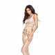 Бодістокінг Passion BS032 white, комбінезон, топ і велика сітка Бодістокінг Passion BS032 white, комбінезон, топ і велика сітка