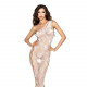 Бодістокінг Passion BS036 white, комбінезон, лямки через одне плече Бодістокінг Passion BS036 white, комбінезон, лямки через одне плече
