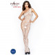 Бодістокінг Passion BS036 white, комбінезон, лямки через одне плече Бодістокінг Passion BS036 white, комбінезон, лямки через одне плече