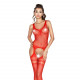 Бодістокінг Passion BS038 red, комбінезон, імітація панчох і пояса Бодістокінг Passion BS038 red, комбінезон, імітація панчох і пояса