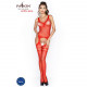 Бодістокінг Passion BS038 red, комбінезон, імітація панчох і пояса Бодістокінг Passion BS038 red, комбінезон, імітація панчох і пояса