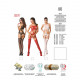 Бодістокінг Passion BS047 white, комбінезон, імітація топа, панчох і пояса Бодістокінг Passion BS047 white, комбінезон, імітація топа, панчох і пояса