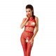 Бодістокінг Passion BS048 red, комбінезон, імітація колгот та відкритого топа Бодістокінг Passion BS048 red, комбінезон, імітація колгот та відкритого топа