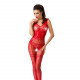 Бодістокінг Passion BS052 red, комбінезон, імітація корсета з підтяжками, панчох і трусиків Бодістокінг Passion BS052 red, комбінезон, імітація корсета з підтяжками, панчох і трусиків