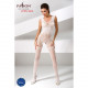 Бодістокінг Passion BS052 white, комбінезон, імітація корсета з підтяжками, панчох і трусиків Бодістокінг Passion BS052 white, комбінезон, імітація корсета з підтяжками, панчох і трусиків