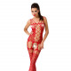 Бодістокінг Passion BS054 red, комбінезон, імітація панчох, відкритий животик Бодістокінг Passion BS054 red, комбінезон, імітація панчох, відкритий животик
