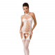 Бодістокінг Passion BS056 white, комбінезон, імітація панчох Бодістокінг Passion BS056 white, комбінезон, імітація панчох