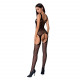 Бодістокінг Passion BS057 black, комбінезон, імітація панчох і пояса Бодістокінг Passion BS057 black, комбінезон, імітація панчох і пояса